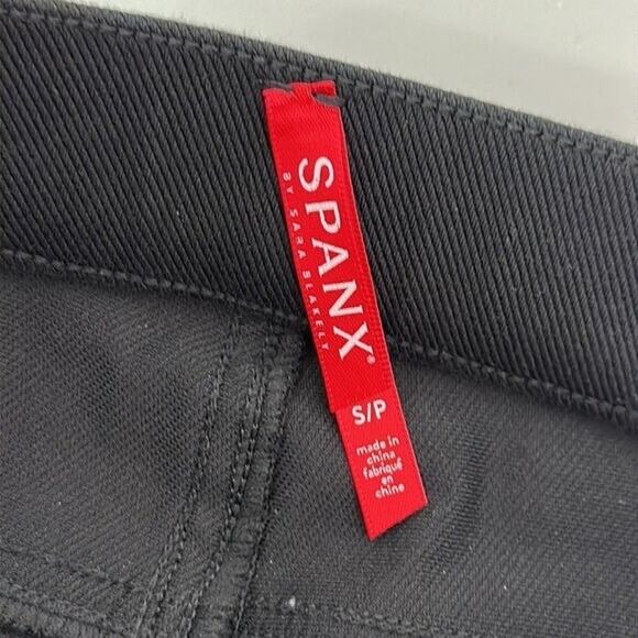 Spanx Perfect Pant Womens Small Black Slim Straight Pull on Stretch Pockets - Picture 7 of 15